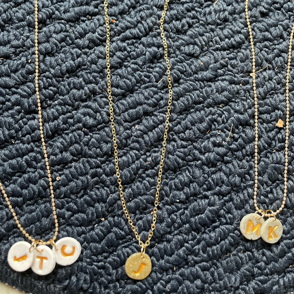 Personalized clay necklace